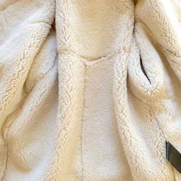 NWT Maje Tan and Cream Lamb Shearling Jacket- Gabelo jacket in Camel size 38 - Picture 8 of 16